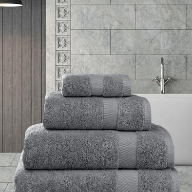 Махровое полотенце для ванной AREL Karna, серое